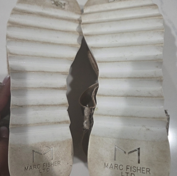 Marc Fisher Snakeskin Wedge SandalsMarc Fisher Wedges Women's Sandals 7.5 Leathe - Picture 8 of 10